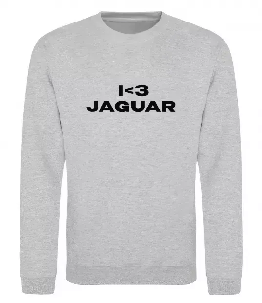 Свитшот I <3 Jaguar Серый меланж фото