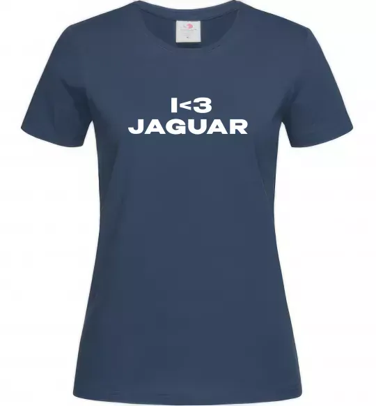 Женская футболка I <3 Jaguar Темно-синий фото