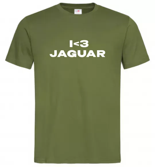 Чоловіча футболка I <3 Jaguar Оливковий фото