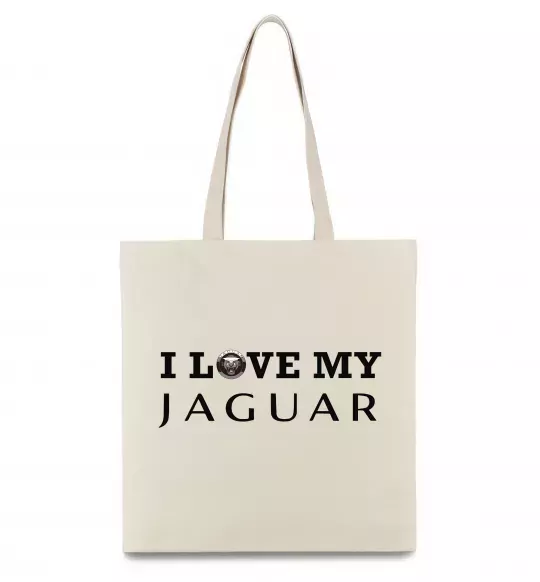 Эко-сумка I love my Jaguar Бежевый фото
