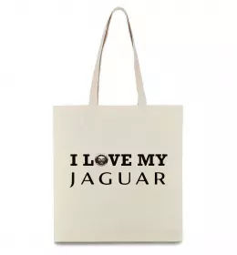 Эко-сумка I love my Jaguar Бежевый фото