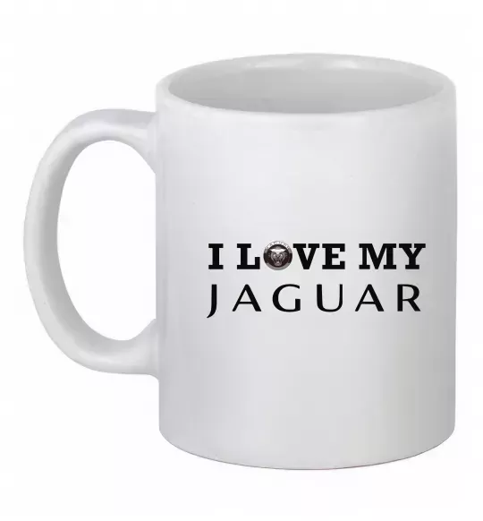 Чашка керамічна I love my Jaguar Білий фото