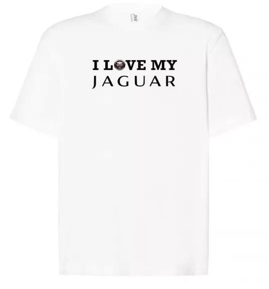 Футболка Оверсайз I love my Jaguar Білий фото