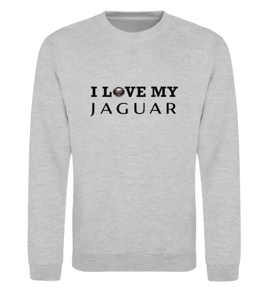 Свитшот I love my Jaguar Серый меланж фото
