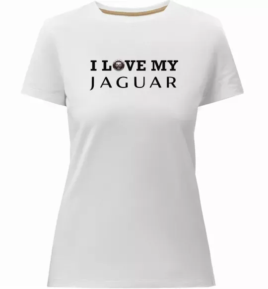Женская премиум футболка I love my Jaguar Белый фото