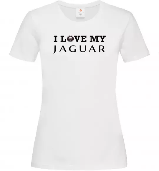 Жіноча футболка I love my Jaguar Білий фото