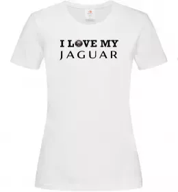Жіноча футболка I love my Jaguar Білий фото