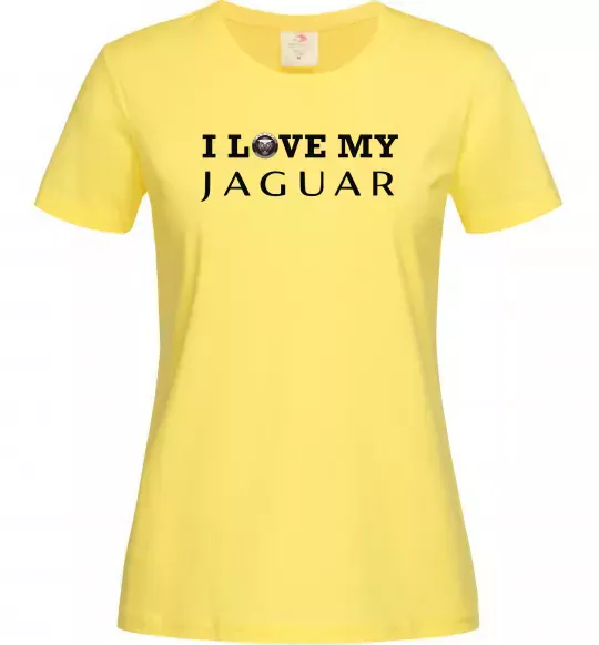 Жіноча футболка I love my Jaguar Лимонний фото