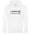 Мужская толстовка (худи) I love my Jaguar Белый фото
