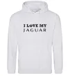Мужская толстовка (худи) I love my Jaguar Серый меланж фото