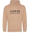 Мужская толстовка (худи) I love my Jaguar Песочный фото