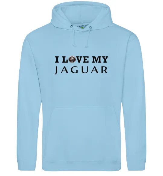 Чоловіча толстовка (худі) I love my Jaguar Блакитний фото