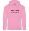Женская толстовка (худи) I love my Jaguar Розовый фото
