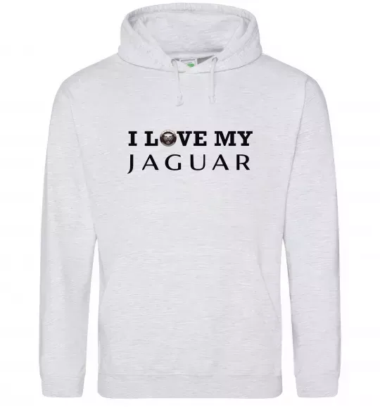 Жіноча толстовка (худі) I love my Jaguar Сірий меланж фото