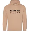 Жіноча толстовка (худі) I love my Jaguar Пісочний фото