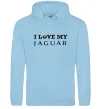 Женская толстовка (худи) I love my Jaguar Голубой фото
