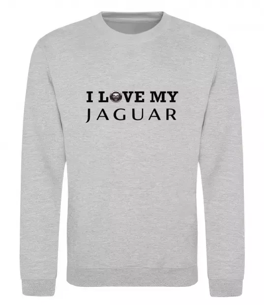 Світшот I love my Jaguar Сірий меланж фото
