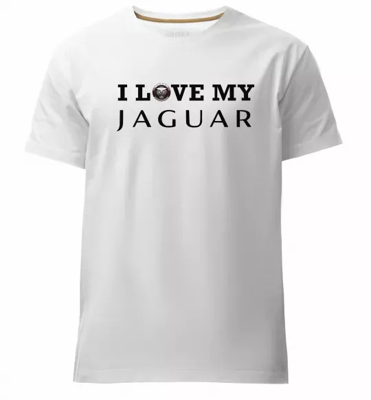 Мужская премиум футболка I love my Jaguar Белый фото