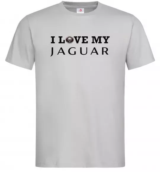 Чоловіча футболка I love my Jaguar Сірий фото