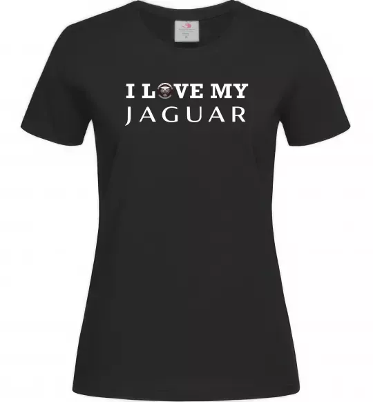 Жіноча футболка I love my Jaguar Чорний фото