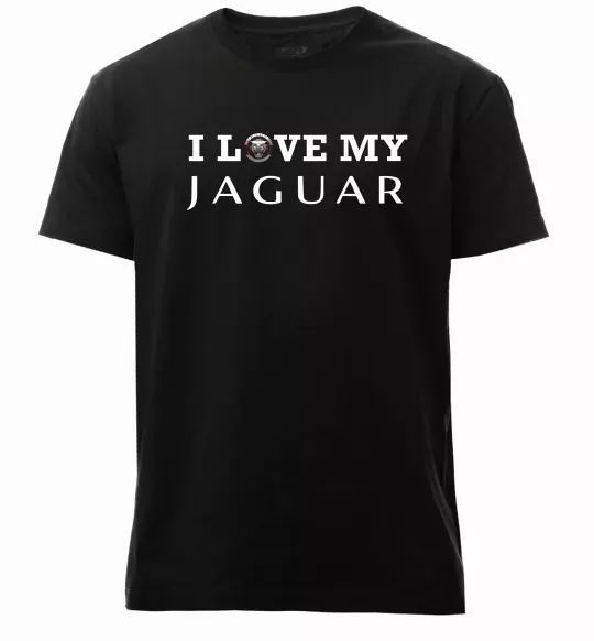 Мужская премиум футболка I love my Jaguar Черный фото