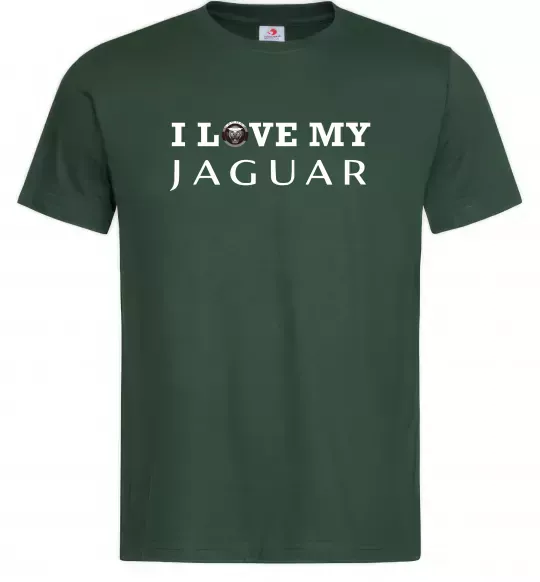Чоловіча футболка I love my Jaguar Темно-зелений фото