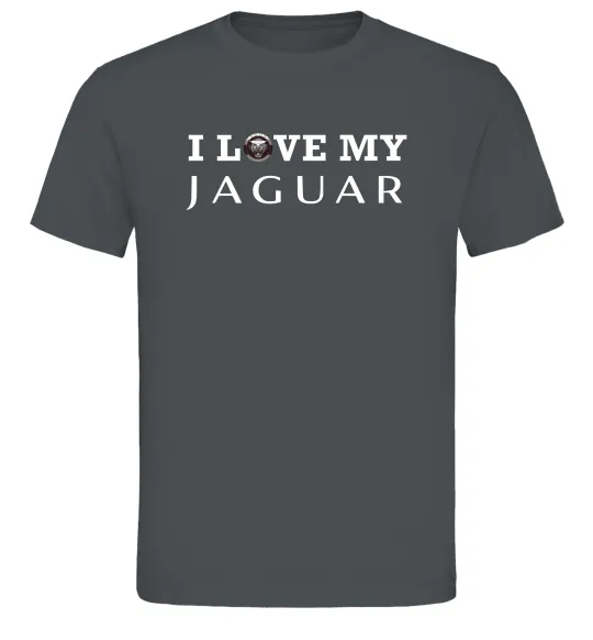Чоловіча футболка I love my Jaguar Графіт фото