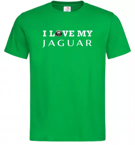 Чоловіча футболка I love my Jaguar Зелений фото