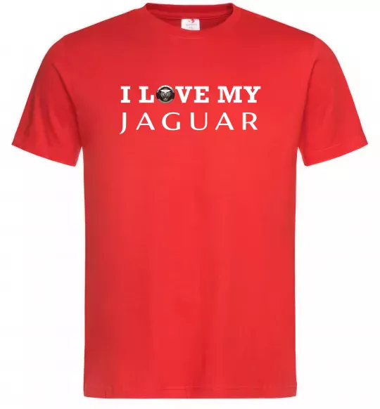 Чоловіча футболка I love my Jaguar Червоний фото