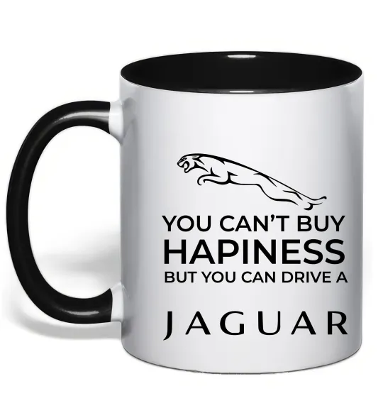 Чашка с цветной ручкой You can drive Jaguar Черный фото