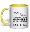 Чашка з кольоровою ручкою You can drive Jaguar Лимонний фото