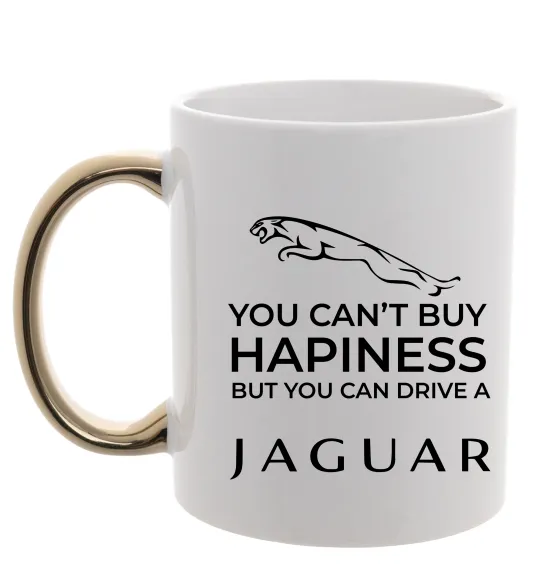 Чашка с цветной ручкой You can drive Jaguar Золото фото