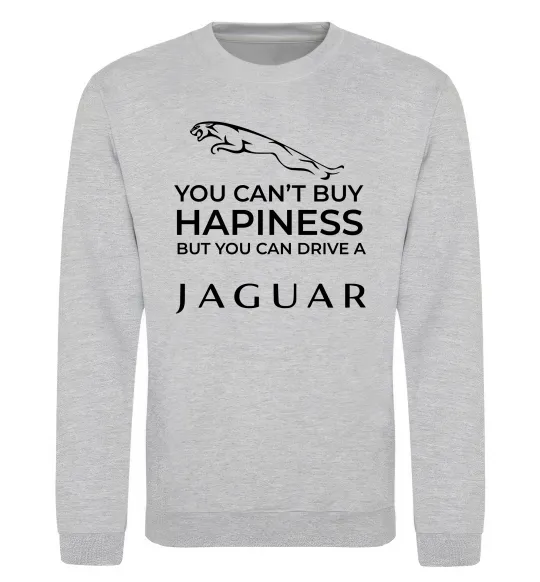 Свитшот You can drive Jaguar Серый меланж фото