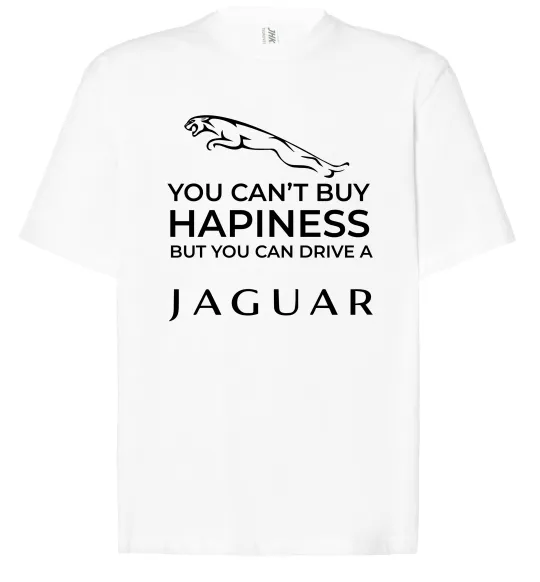 Футболка Оверсайз You can drive Jaguar Білий фото