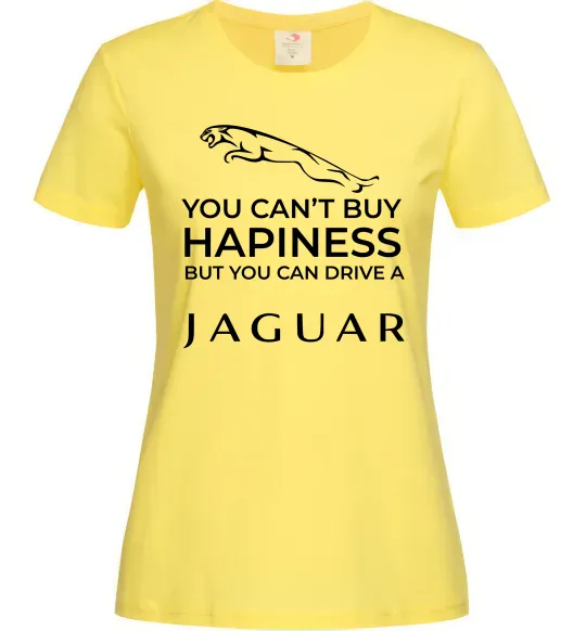 Жіноча футболка You can drive Jaguar Лимонний фото