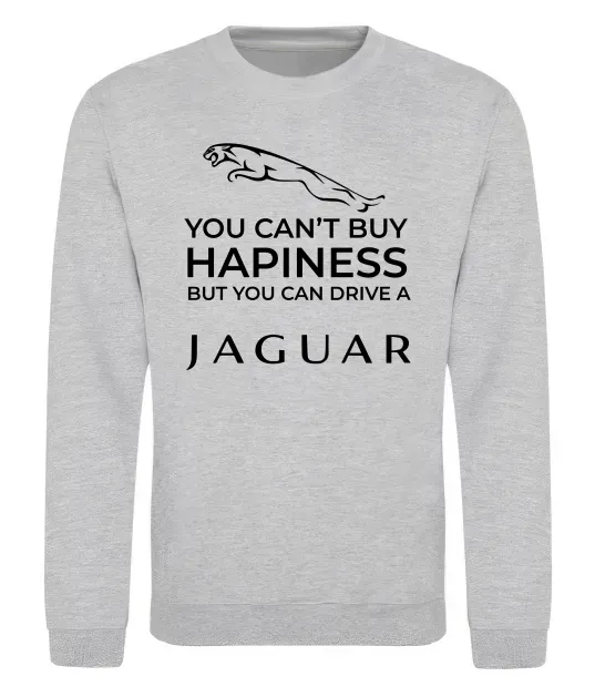 Свитшот You can drive Jaguar Серый меланж фото