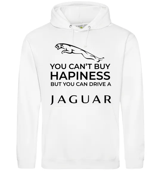 Женская толстовка (худи) You can drive Jaguar Белый фото