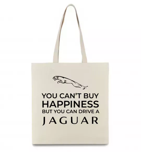 Эко-сумка You can drive Jaguar Бежевый фото