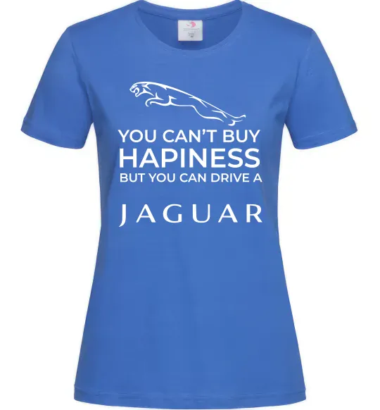Жіноча футболка You can drive Jaguar Яскраво-синій фото
