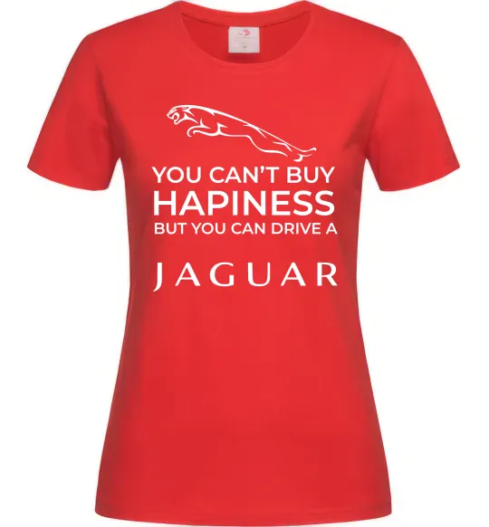 Жіноча футболка You can drive Jaguar Червоний фото