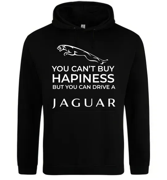 Мужская толстовка (худи) You can drive Jaguar Черный фото