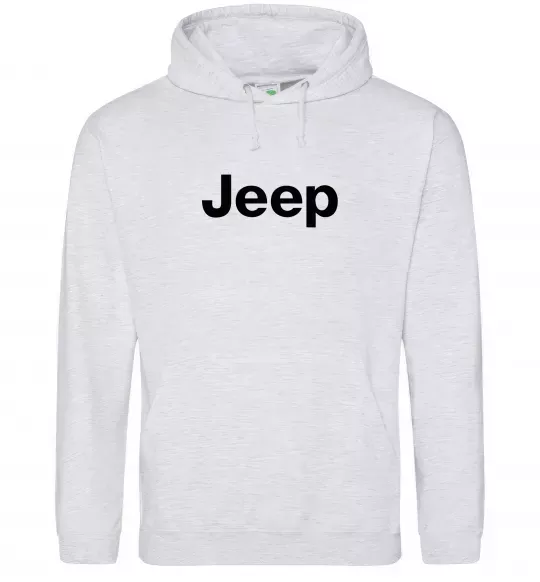 Мужская толстовка (худи) Jeep напис Серый меланж фото