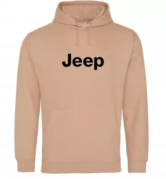 Мужская толстовка (худи) Jeep напис Песочный фото