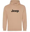 Мужская толстовка (худи) Jeep напис Песочный фото