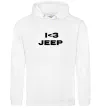 Мужская толстовка (худи) I <3 Jeep Белый фото