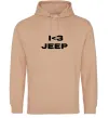 Мужская толстовка (худи) I <3 Jeep Песочный фото