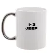 Чашка з кольоровою ручкою I <3 Jeep Срібло фото