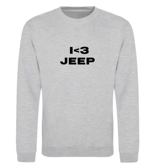 Світшот I <3 Jeep Сірий меланж фото