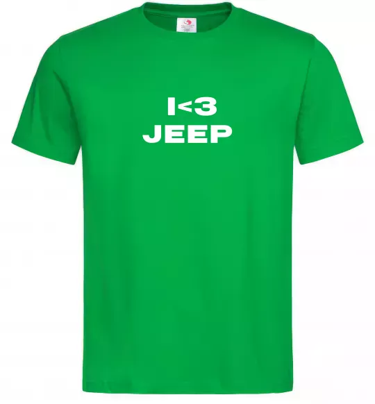 Мужская футболка I <3 Jeep Зеленый фото