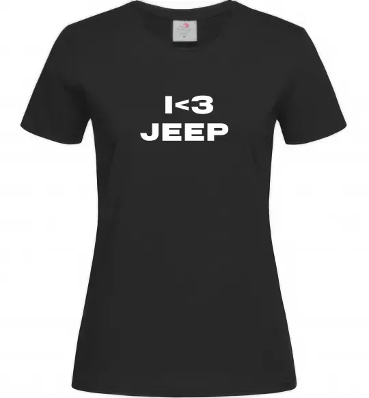 Женская футболка I <3 Jeep Черный фото
